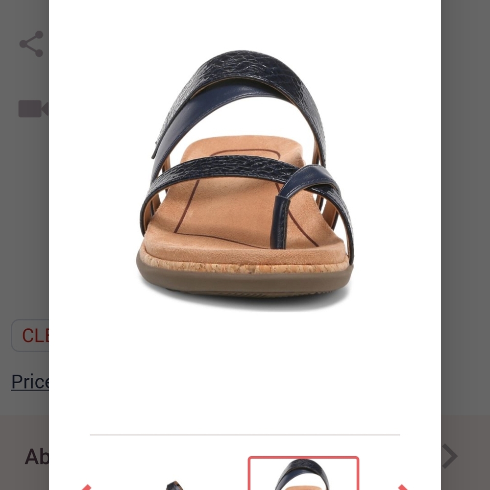Vionic Blue and Tan Sandals Comfortable Casual Footwear